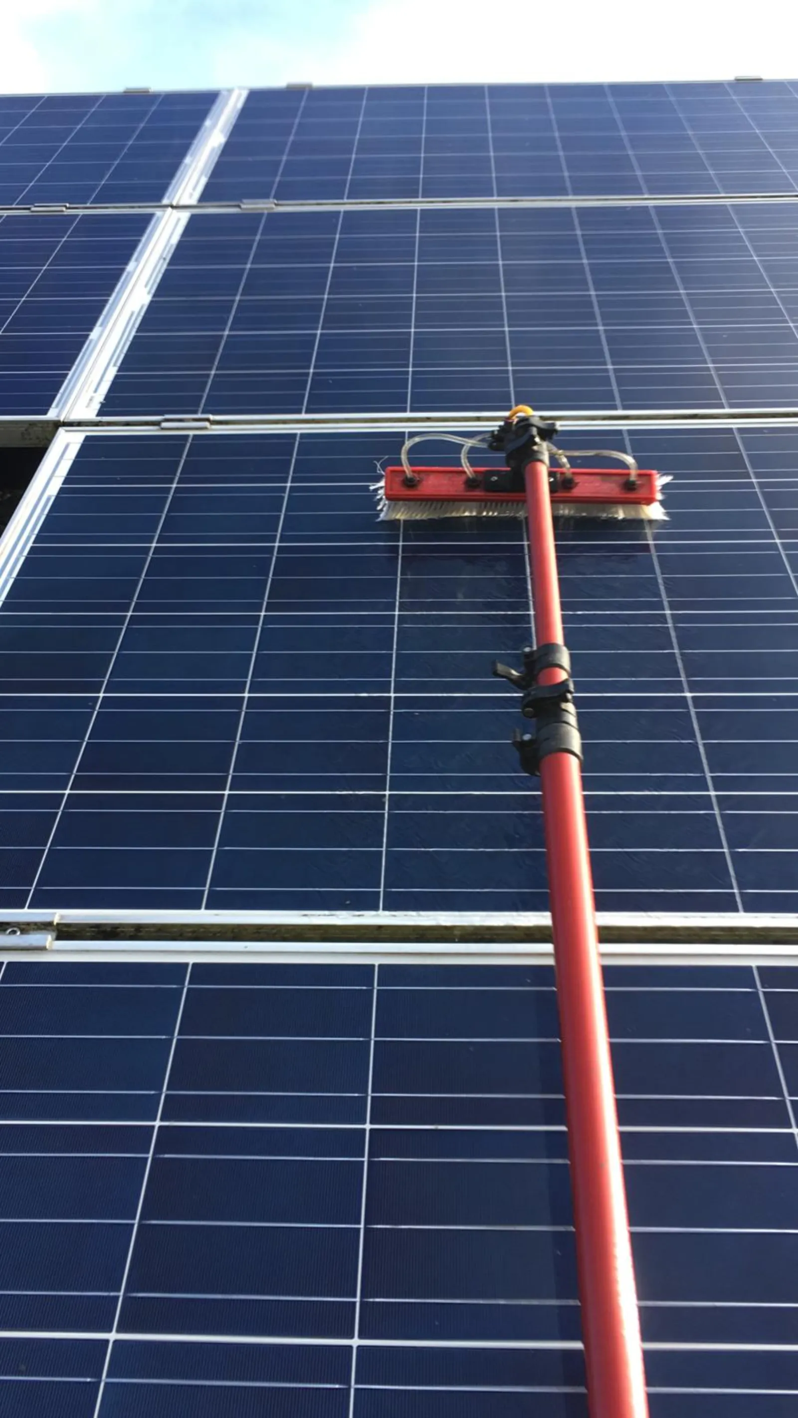 Solar Panels Being Cleaned