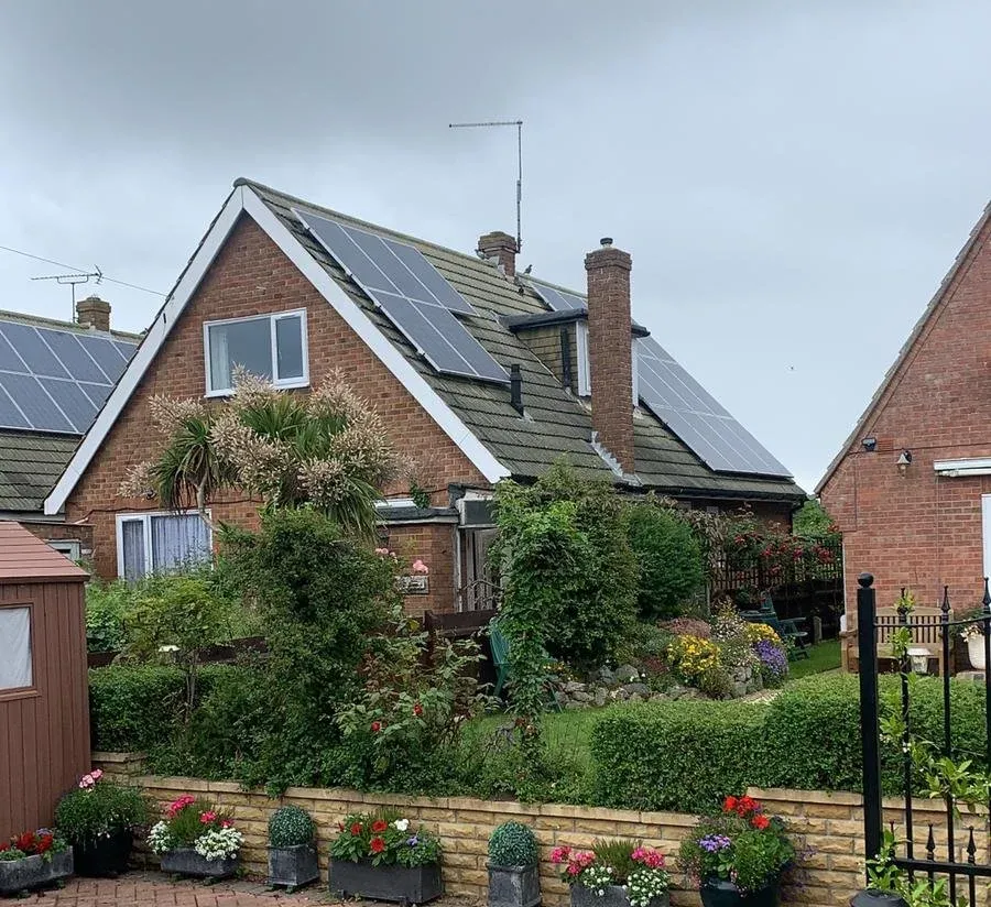 Solar panels on a residential house